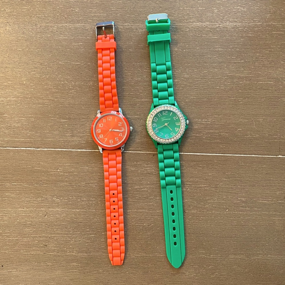 Two Watches with Rubber Bands